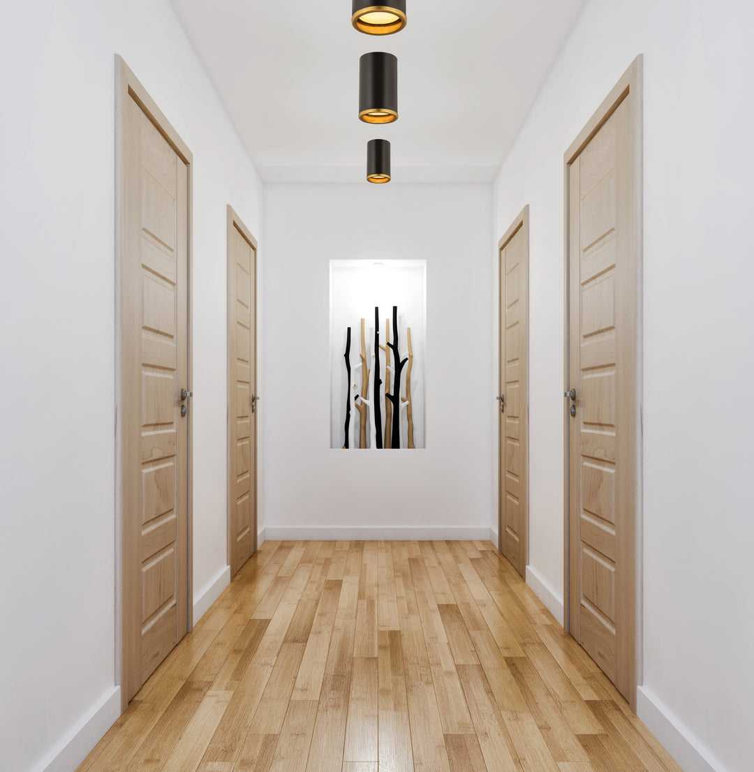 Z-Lite Canada - 2303F1-MB-RB - One Light Flush Mount - Arlo - Matte Black + Rubbed Brass