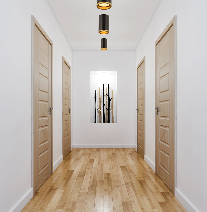 Z-Lite Canada - 2303F1-MB-RB - One Light Flush Mount - Arlo - Matte Black + Rubbed Brass
