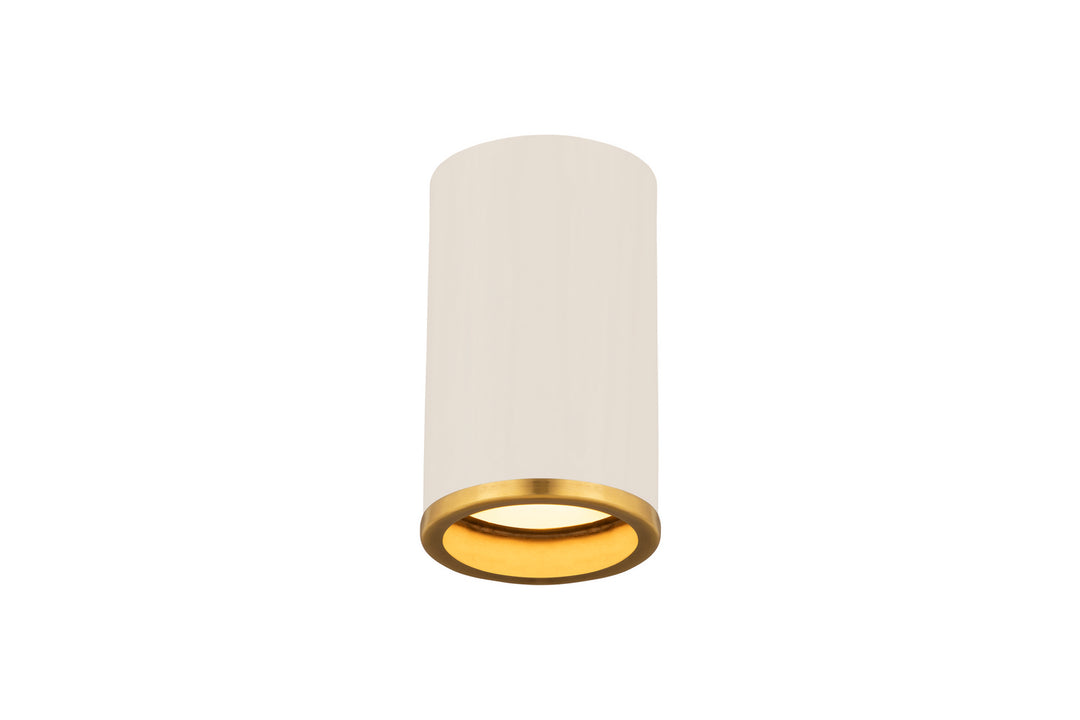 Z-Lite Canada - 2303F1-MW-RB - One Light Flush Mount - Arlo - Matte White + Rubbed Brass