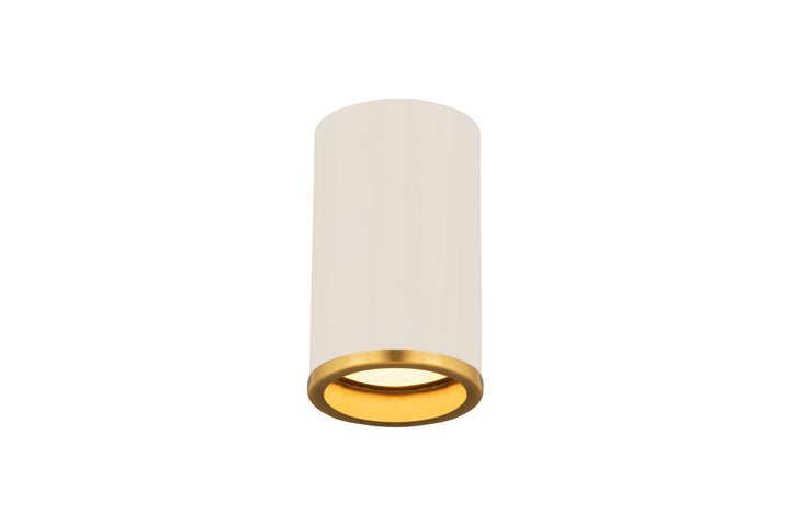 Z-Lite Canada - 2303F1-MW-RB - One Light Flush Mount - Arlo - Matte White + Rubbed Brass