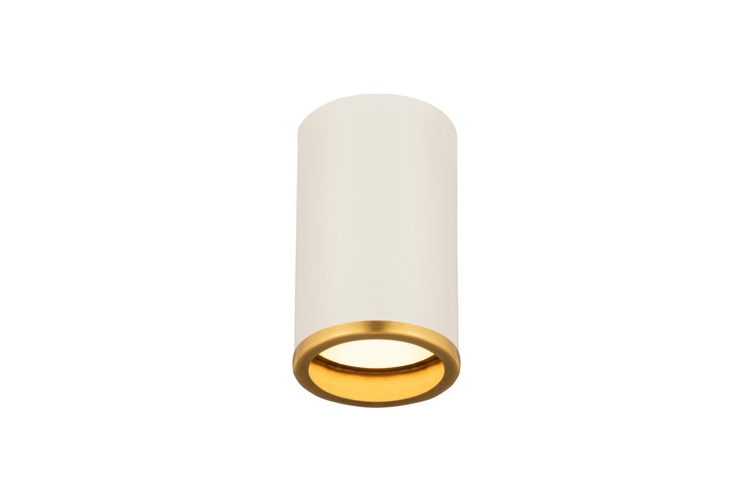 Z-Lite Canada - 2303F1-MW-RB - One Light Flush Mount - Arlo - Matte White + Rubbed Brass