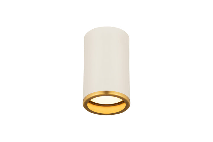 Z-Lite Canada - 2303F1-MW-RB - One Light Flush Mount - Arlo - Matte White + Rubbed Brass
