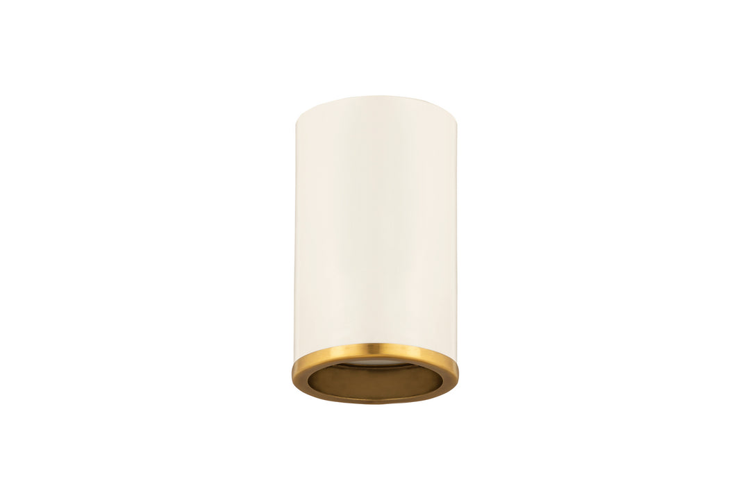 Z-Lite Canada - 2303F1-MW-RB - One Light Flush Mount - Arlo - Matte White + Rubbed Brass