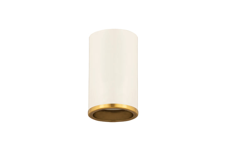 Z-Lite Canada - 2303F1-MW-RB - One Light Flush Mount - Arlo - Matte White + Rubbed Brass