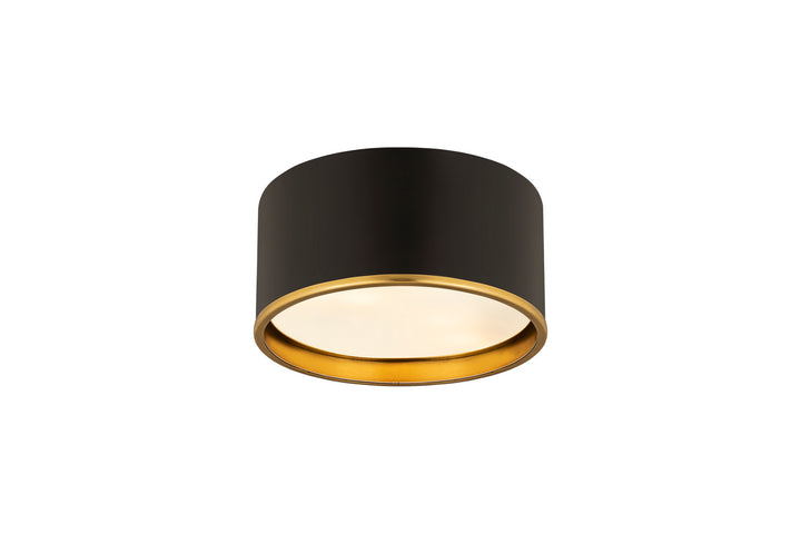 Z-Lite Canada - 2303F2-MB-RB - Two Light Flush Mount - Arlo - Matte Black + Rubbed Brass