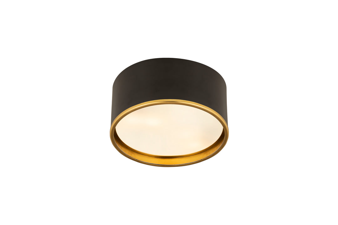 Z-Lite Canada - 2303F2-MB-RB - Two Light Flush Mount - Arlo - Matte Black + Rubbed Brass