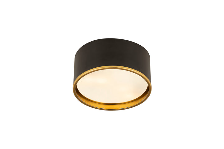 Z-Lite Canada - 2303F2-MB-RB - Two Light Flush Mount - Arlo - Matte Black + Rubbed Brass
