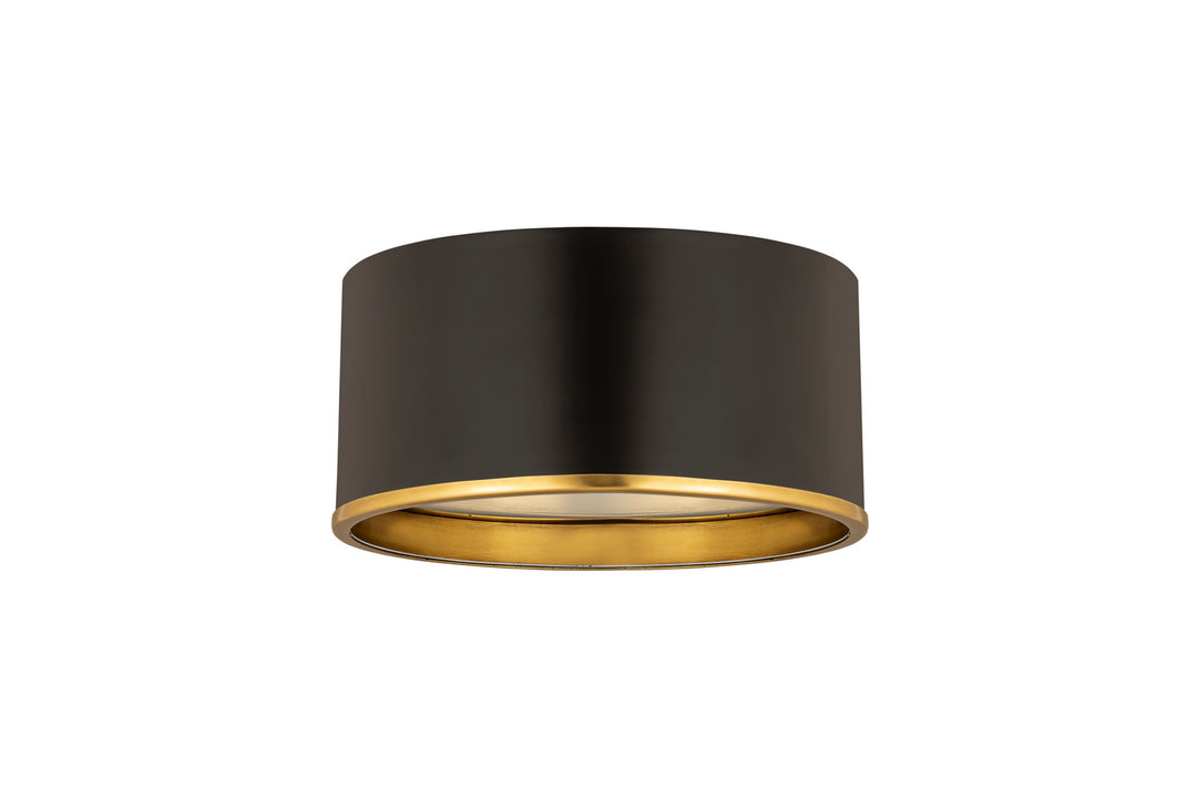 Z-Lite Canada - 2303F2-MB-RB - Two Light Flush Mount - Arlo - Matte Black + Rubbed Brass