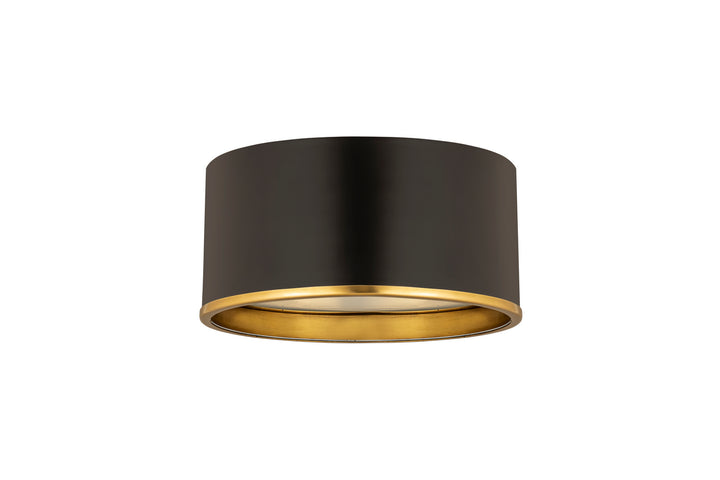 Z-Lite Canada - 2303F2-MB-RB - Two Light Flush Mount - Arlo - Matte Black + Rubbed Brass