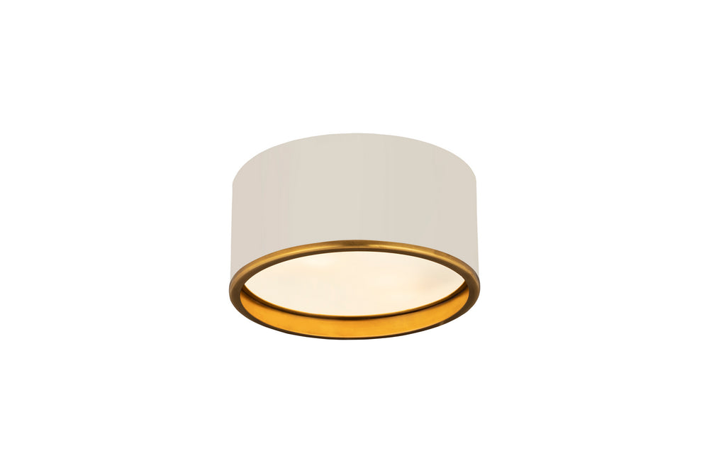 Z-Lite Canada - 2303F2-MW-RB - Two Light Flush Mount - Arlo - Matte White + Rubbed Brass