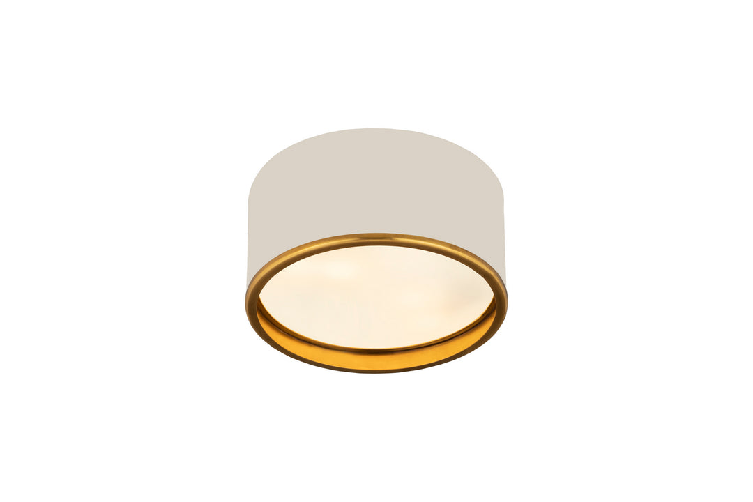 Z-Lite Canada - 2303F2-MW-RB - Two Light Flush Mount - Arlo - Matte White + Rubbed Brass