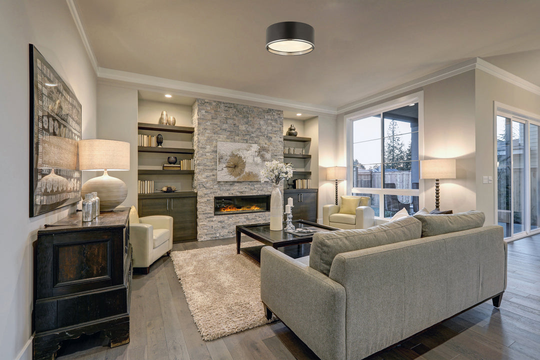 Z-Lite Canada - 2303F3-MB-CH - Three Light Flush Mount - Arlo - Matte Black + Chrome