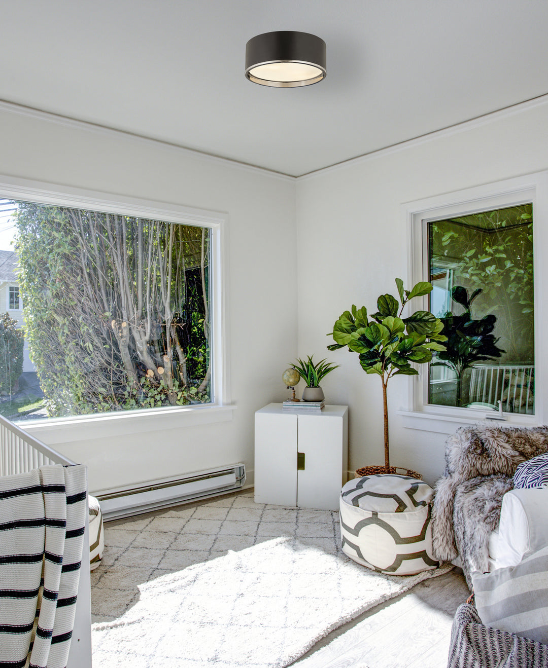 Z-Lite Canada - 2303F3-MB-CH - Three Light Flush Mount - Arlo - Matte Black + Chrome