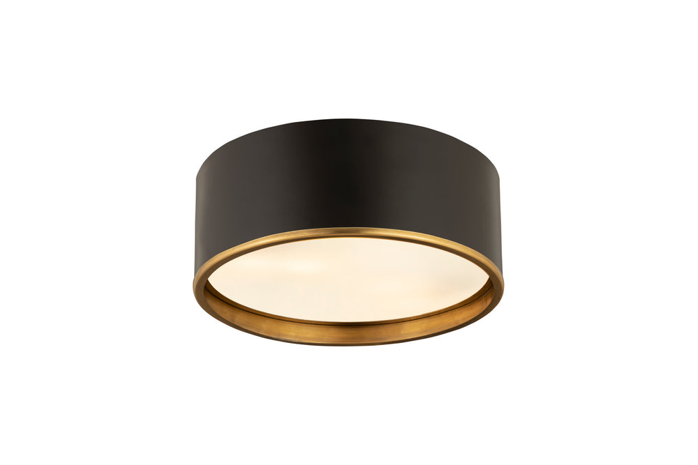 Z-Lite Canada - 2303F3-MB-RB - Three Light Flush Mount - Arlo - Matte Black + Rubbed Brass
