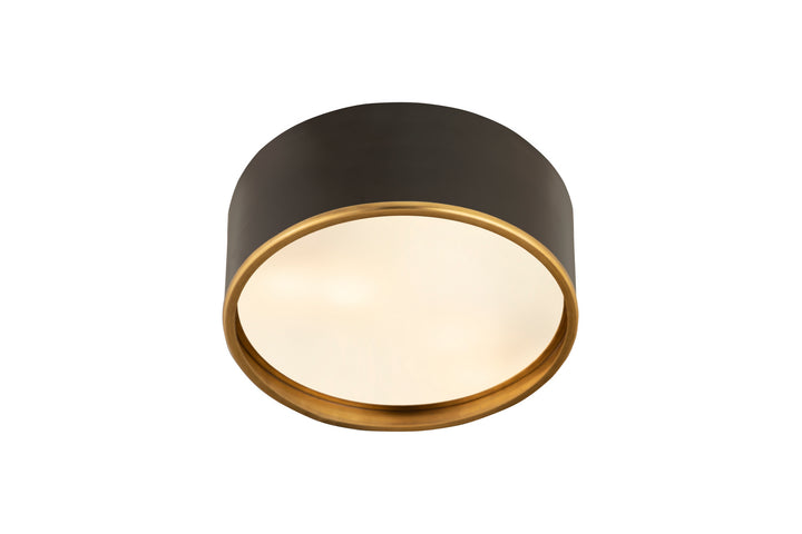 Z-Lite Canada - 2303F3-MB-RB - Three Light Flush Mount - Arlo - Matte Black + Rubbed Brass
