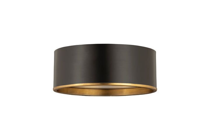 Z-Lite Canada - 2303F3-MB-RB - Three Light Flush Mount - Arlo - Matte Black + Rubbed Brass
