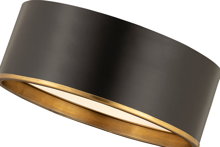 Z-Lite Canada - 2303F3-MB-RB - Three Light Flush Mount - Arlo - Matte Black + Rubbed Brass