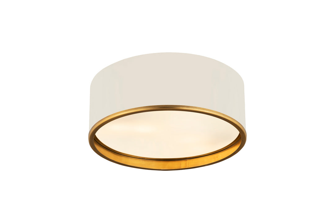 Z-Lite Canada - 2303F3-MW-RB - Three Light Flush Mount - Arlo - Matte White + Rubbed Brass