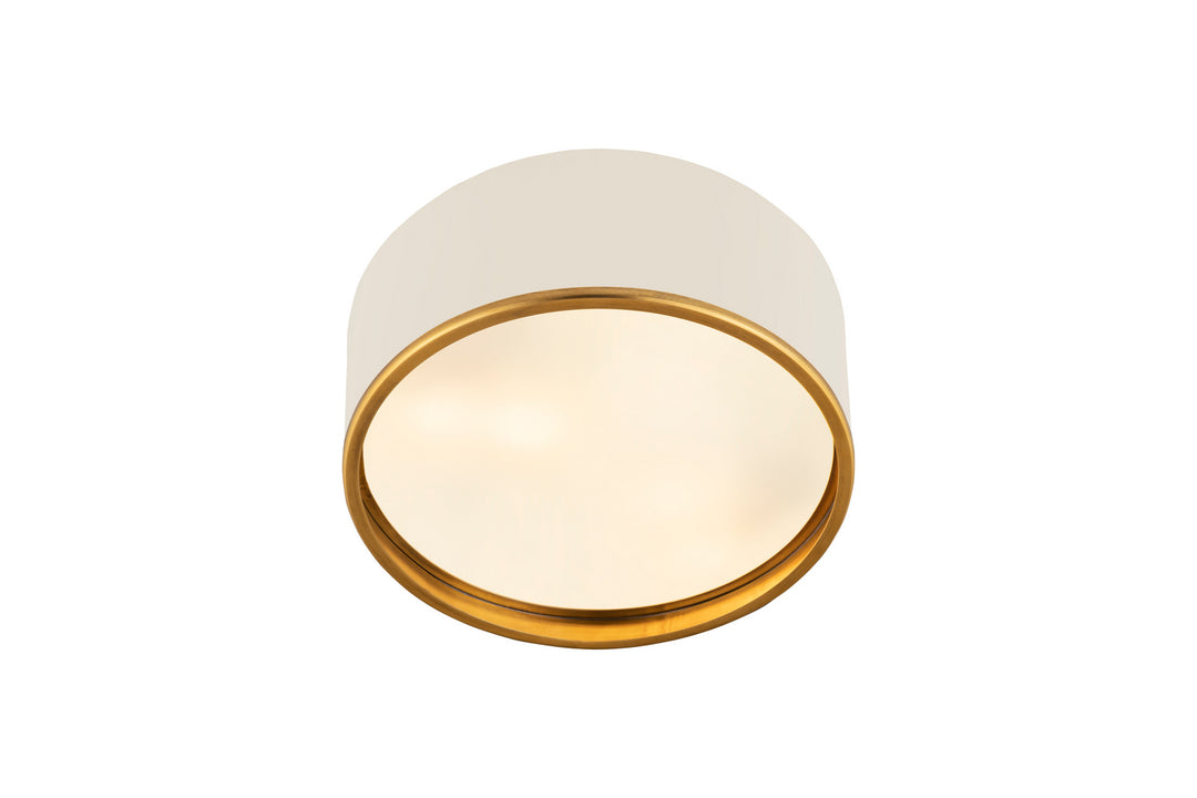 Z-Lite Canada - 2303F3-MW-RB - Three Light Flush Mount - Arlo - Matte White + Rubbed Brass