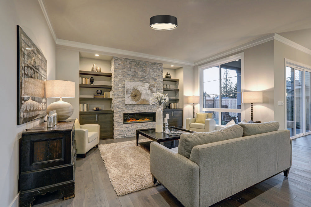 Z-Lite Canada - 2303F4-MB-CH - Four Light Flush Mount - Arlo - Matte Black + Chrome