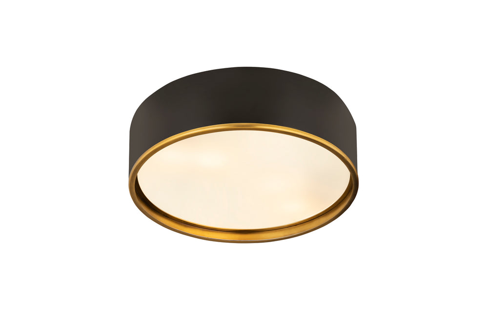 Z-Lite Canada - 2303F4-MB-RB - Four Light Flush Mount - Arlo - Matte Black + Rubbed Brass