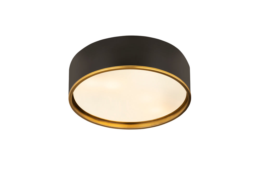 Z-Lite Canada - 2303F4-MB-RB - Four Light Flush Mount - Arlo - Matte Black + Rubbed Brass