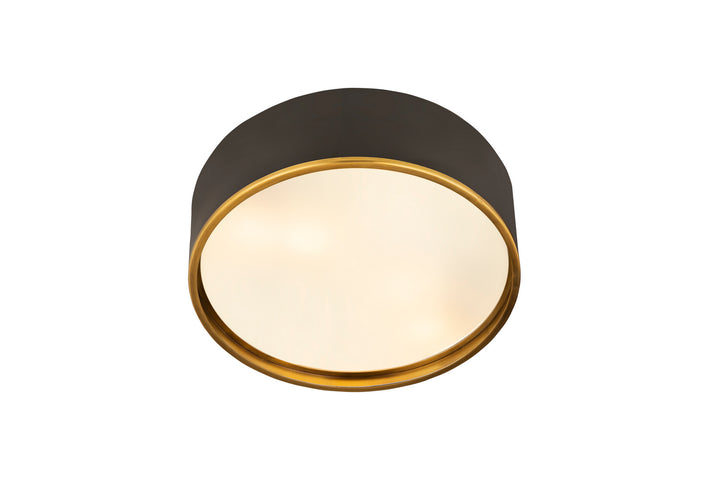 Z-Lite Canada - 2303F4-MB-RB - Four Light Flush Mount - Arlo - Matte Black + Rubbed Brass