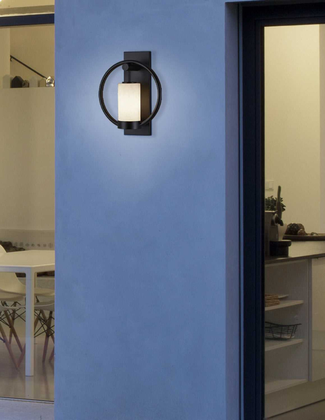 Clouds One Light Outdoor Wall Sconce in Matte Black Justice Designs