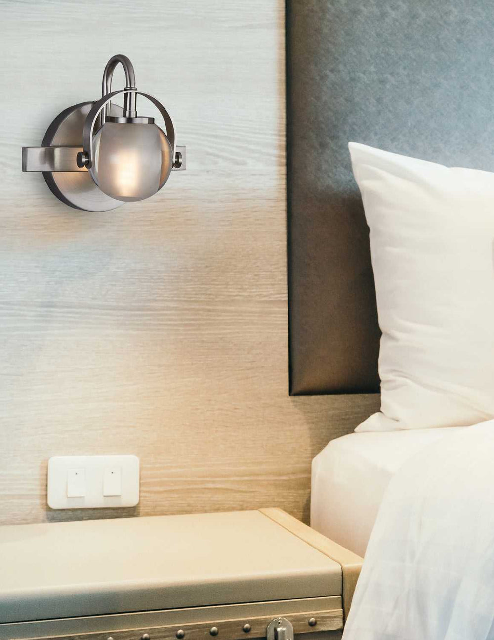 Fusion One Light Wall Sconce in Brushed Nickel Justice Designs