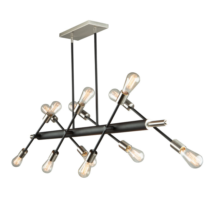 Artcraft Canada - AC11257NB - 12 Light Island Pendant - Truro - Matte Black and Brushed Nickle