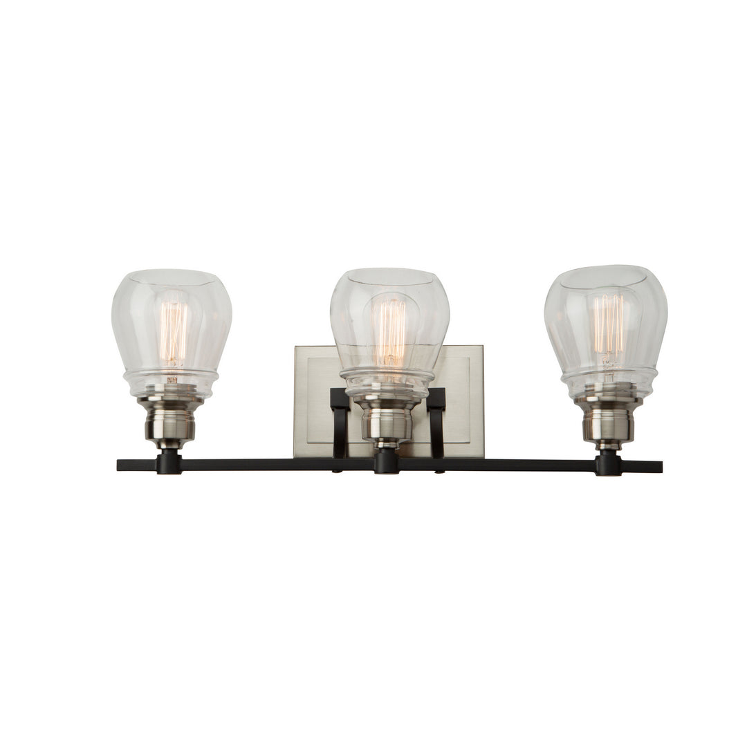 Artcraft Canada - AC11683NB - Three Light Vanity - Nelson - Black and Brushed Nickel