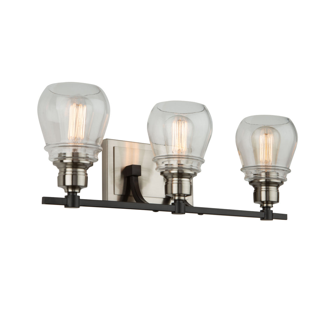 Artcraft Canada - AC11683NB - Three Light Vanity - Nelson - Black and Brushed Nickel