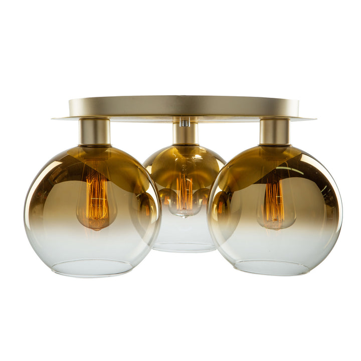 Artcraft Canada - SC13282GD - Three Light Semi-Flush Mount - Morning Mist - Gold