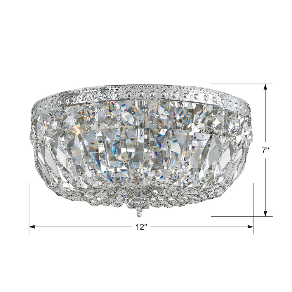 Crystorama - 712-CH-CL-I - Three Light Flush Mount - Waltham - Polished Chrome