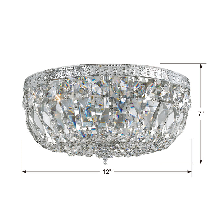 Crystorama - 712-CH-CL-I - Three Light Flush Mount - Waltham - Polished Chrome