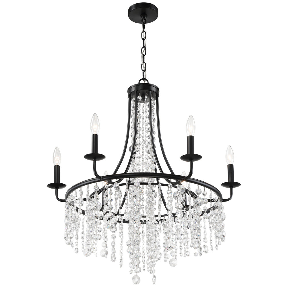 Crystorama - GAB-B7306-MK - Six Light Chandelier - Gabrielle - Matte Black
