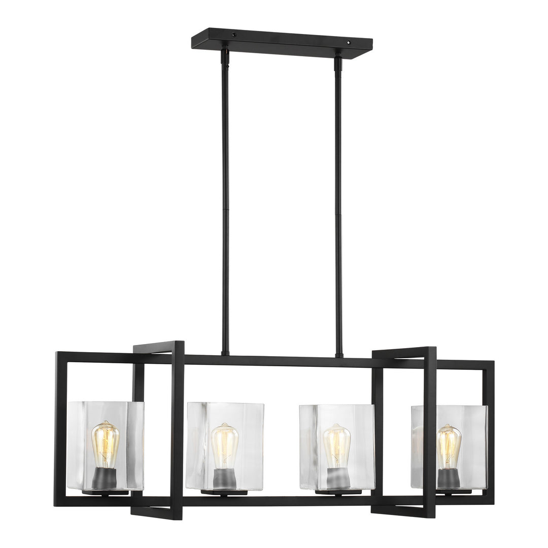 Generation Lighting Canada - 6641504-112 - Four Light Island Pendant - Mitte - Midnight Black