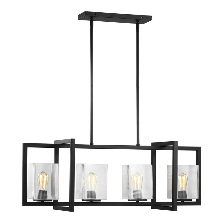 Generation Lighting Canada - 6641504-112 - Four Light Island Pendant - Mitte - Midnight Black