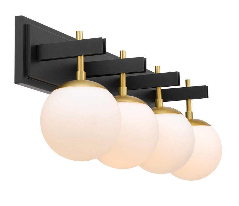 Varaluz - 352B04BLSB - Four Light Bath - Allie - Black/Satin Brass