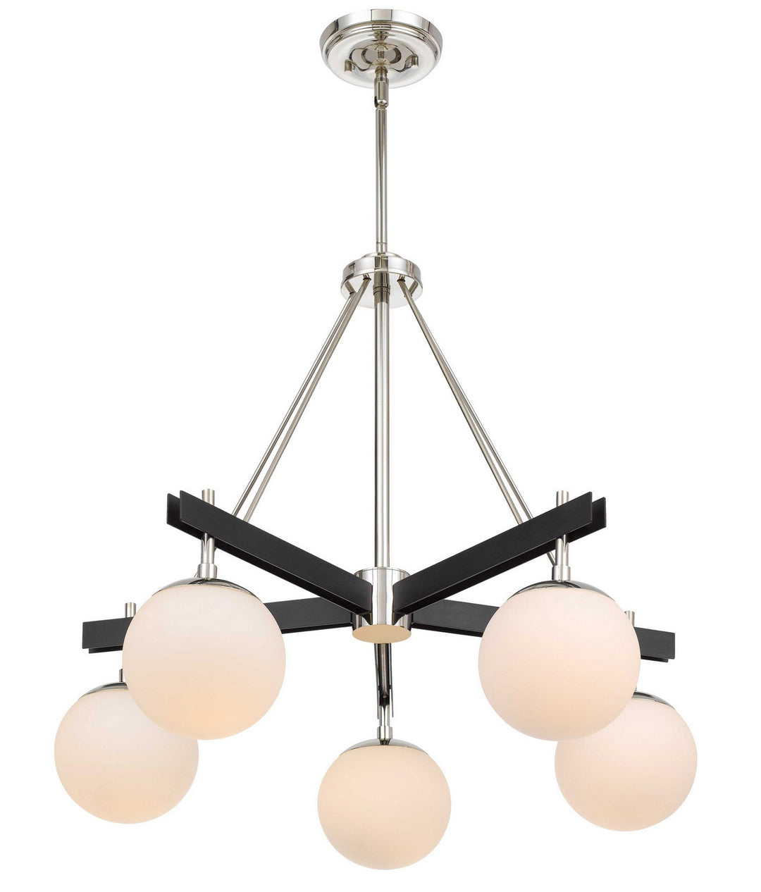 Varaluz - 352C05BLPN - Five Light Chandelier - Allie - Black/Polished Nickel
