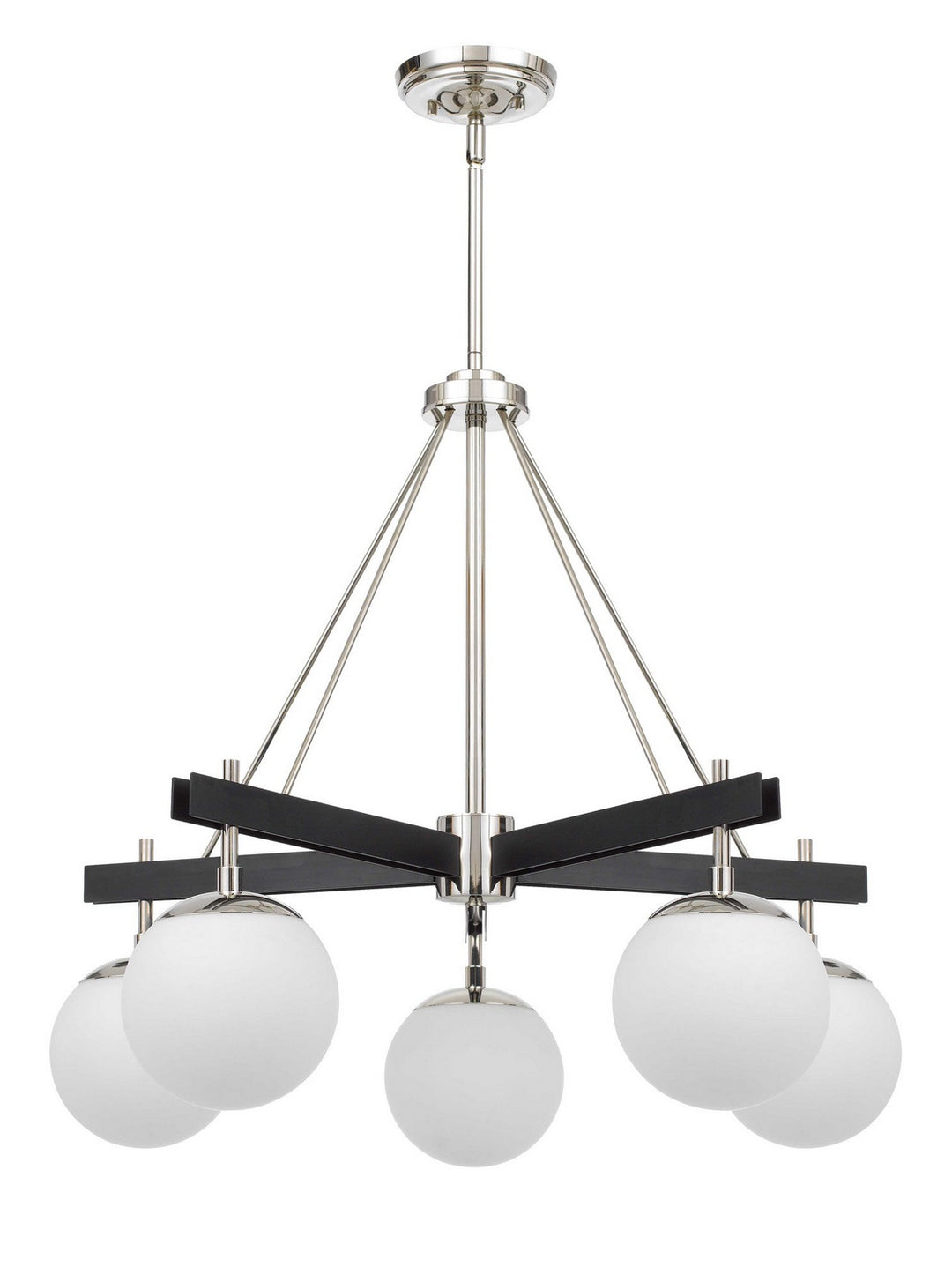 Varaluz - 352C05BLPN - Five Light Chandelier - Allie - Black/Polished Nickel