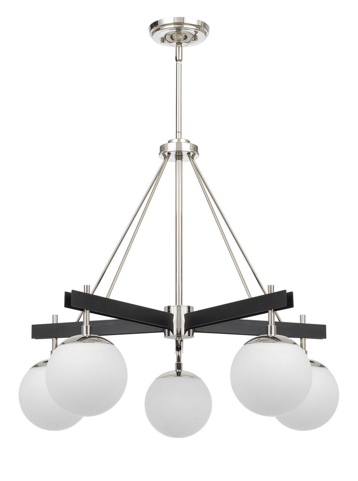 Varaluz - 352C05BLPN - Five Light Chandelier - Allie - Black/Polished Nickel