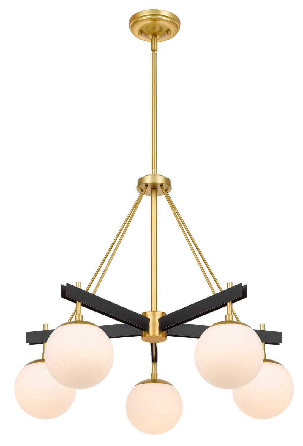 Varaluz - 352C05BLSB - Five Light Chandelier - Allie - Black/Satin Brass
