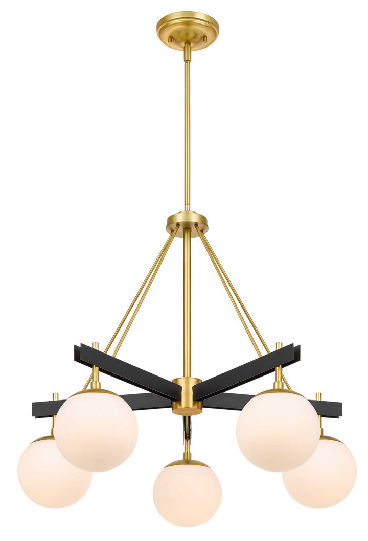Varaluz - 352C05BLSB - Five Light Chandelier - Allie - Black/Satin Brass