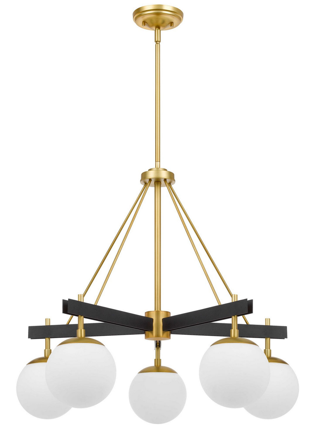 Varaluz - 352C05BLSB - Five Light Chandelier - Allie - Black/Satin Brass