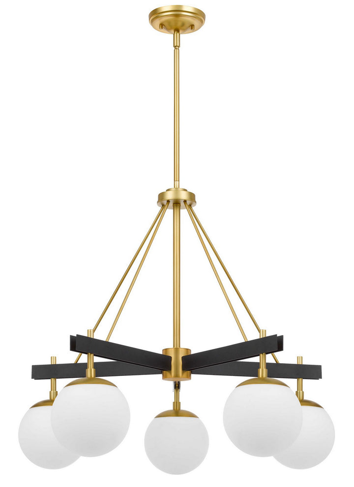 Varaluz - 352C05BLSB - Five Light Chandelier - Allie - Black/Satin Brass