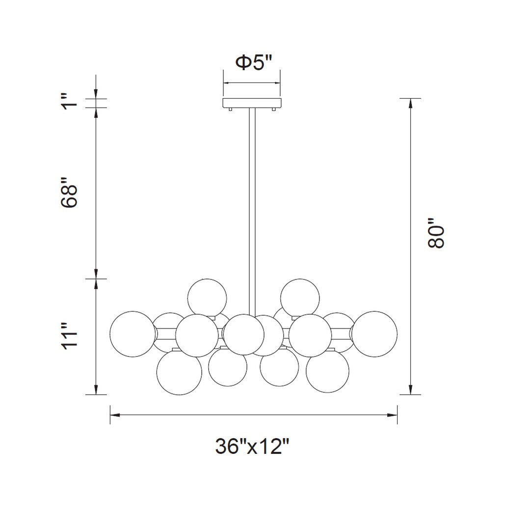 CWI Lighting Canada - 1020P36-16-101 - LED Chandelier - Arya - Black