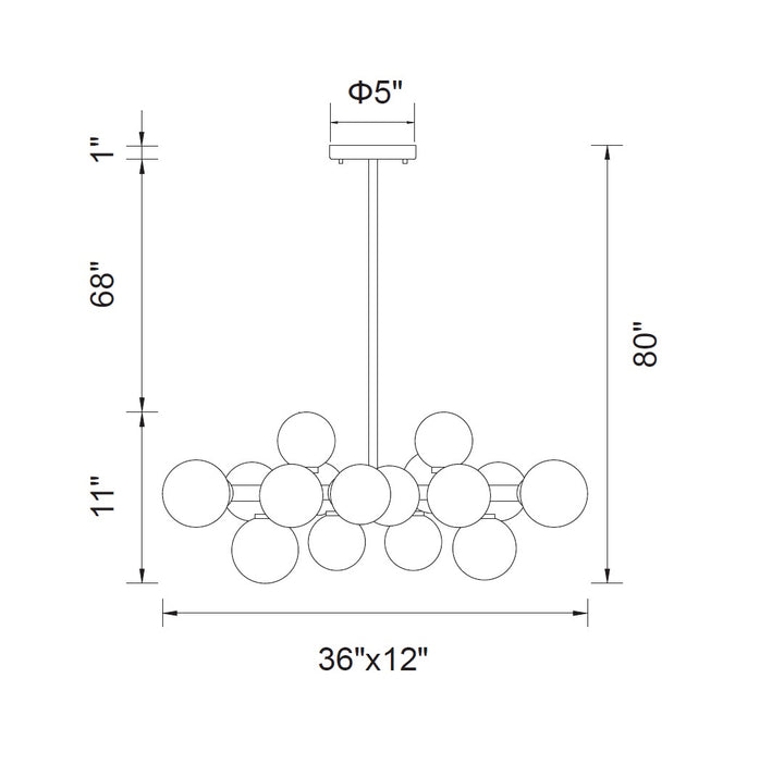 CWI Lighting Canada - 1020P36-16-101 - LED Chandelier - Arya - Black