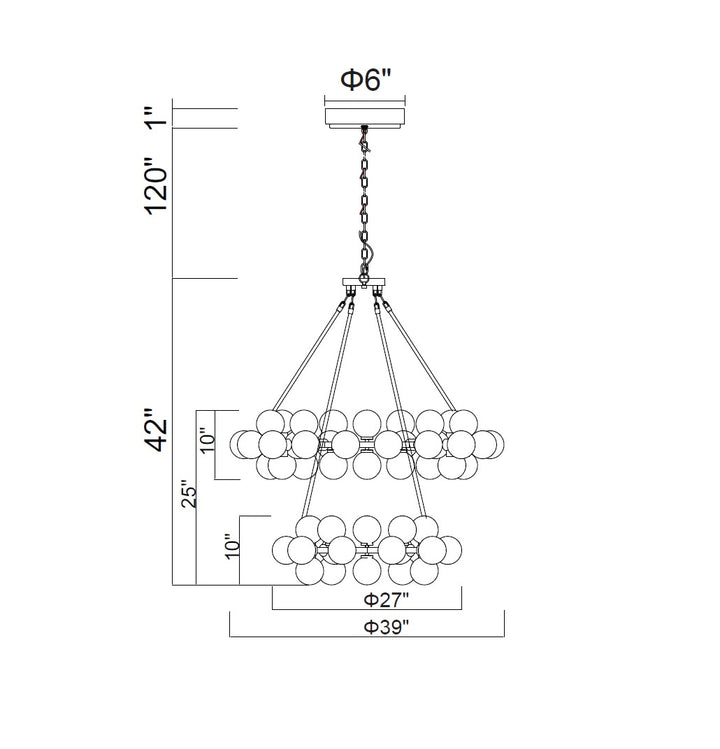 CWI Lighting Canada - 1020P39-70-101 - LED Chandelier - Arya - Black