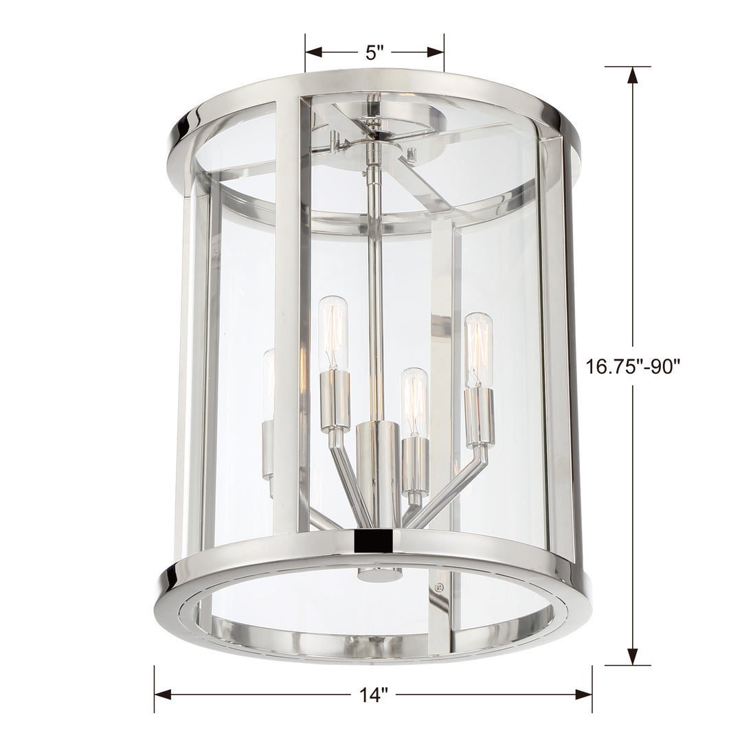 Crystorama - DEV-B8004-PN_CEILING - Four Light Semi Flush Mount - Devon - Polished Nickel